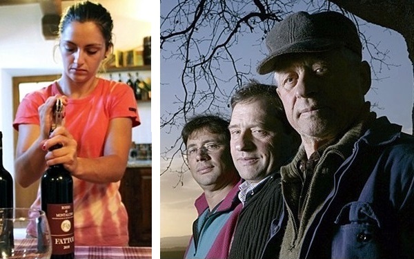 (da sin.) Lucia Fattoi con lo zio Lamberto, il padre Leonardo e il nonno Ofelio