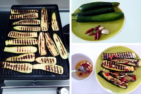 ingredienti per Zucchine grigliate con uova strapazzate ai friggitelli