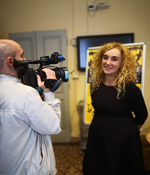 Barbara Brandoli durante un'intervista