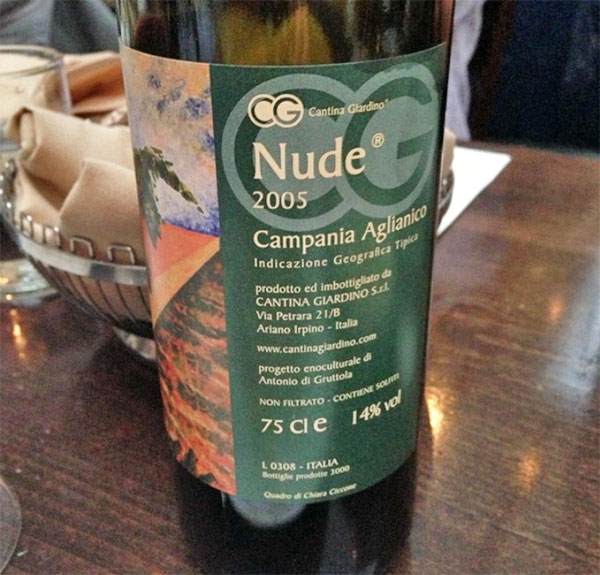 Aglianico Nude, Cantina Giardino