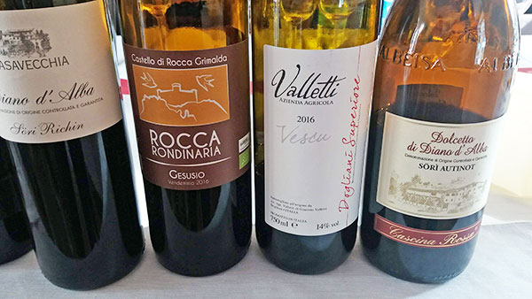 prima batteria Dolcetto di Ovada