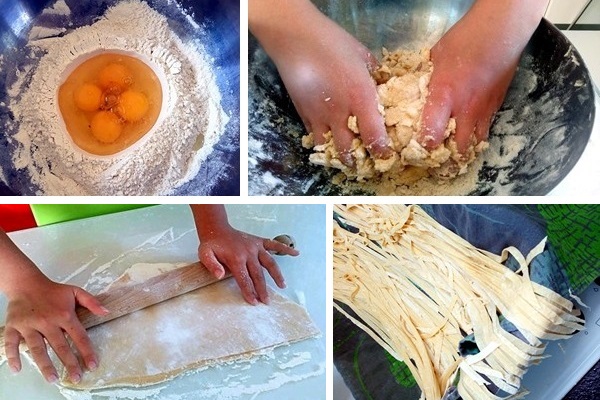 preparazione Tagliatelle fatte in casa al ragù