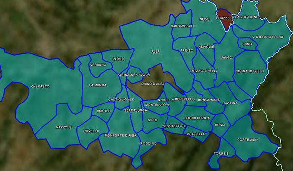 mappa vino Doc Dolcetto d'Alba