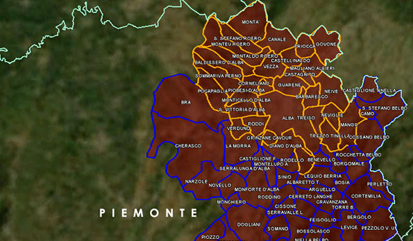 mappa vino Doc Langhe