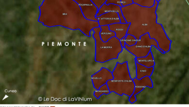 Mappa vino Doc Nebbiolo d'Alba