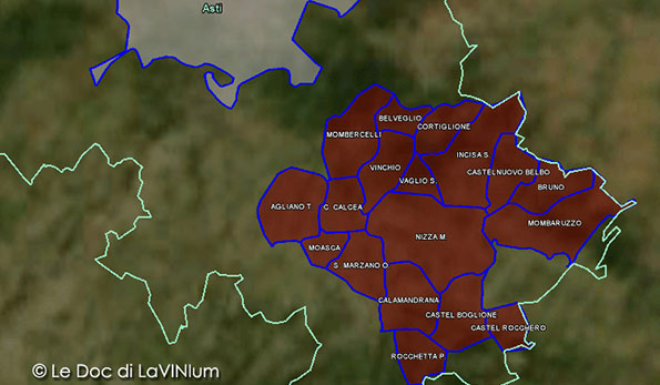 Mappa vino Docg Nizza