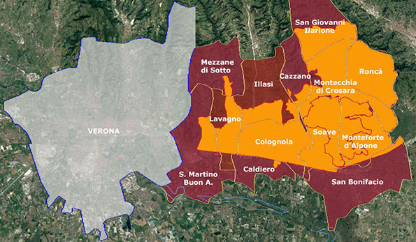 mappa vino Docg Soave superiore