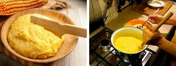 polenta per Guanciole di Vitella brasata all'Amarone