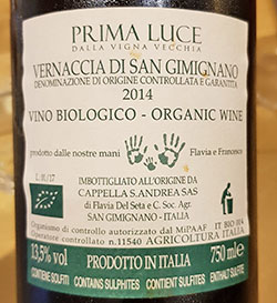 Vernaccia di San Gimignano Prima Luce 2014 Cappella Sant'Andrea