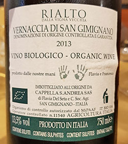 Vernaccia di San Gimignano Rialto 2013 Cappella Sant'Andrea