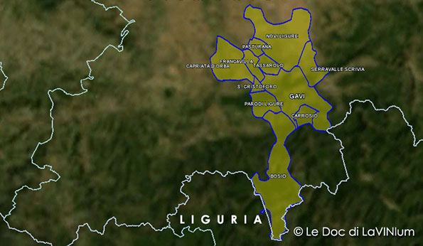 cartina vino docg Gavi