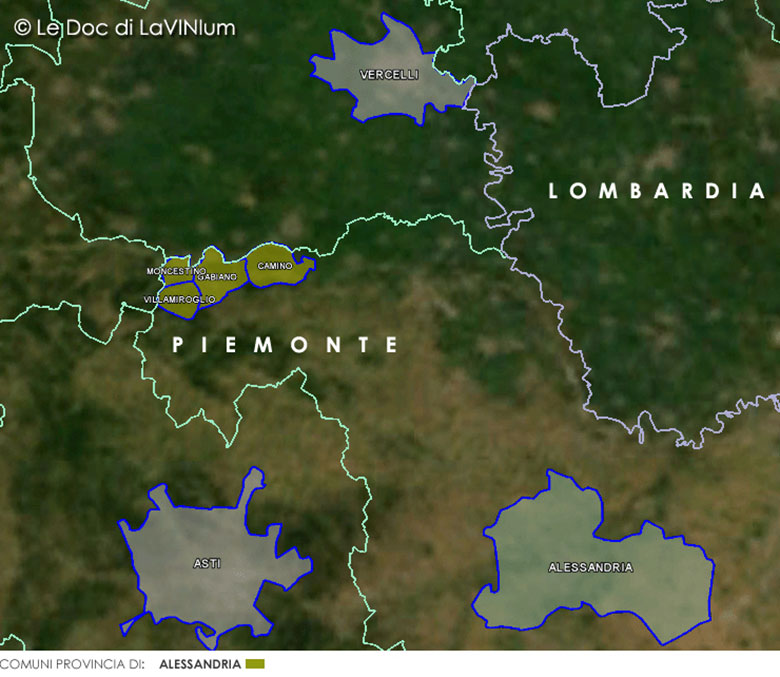 mappa vino Doc Rubino di Cantavenna