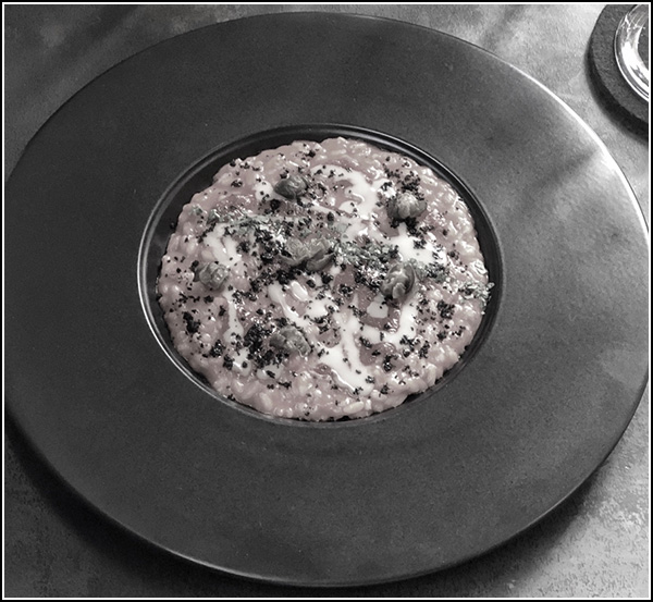 Risotto alla puttanesca. Chef Cesare Battisti