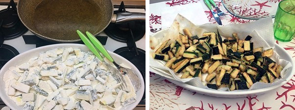 verdure con agretti, peperoni e zucchine