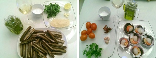 Capesante alla diavola e cannolicchi gratinati alla rucola