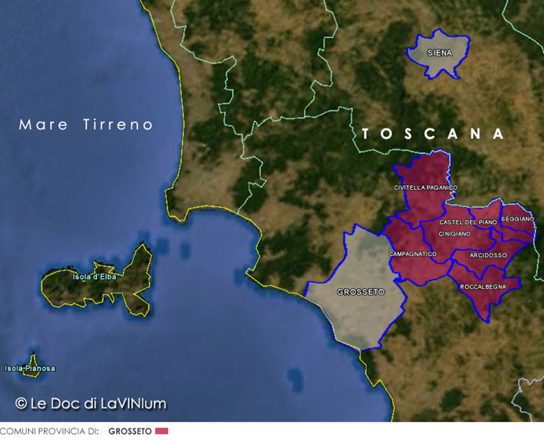mappa vino Montecucco Sangiovese docg