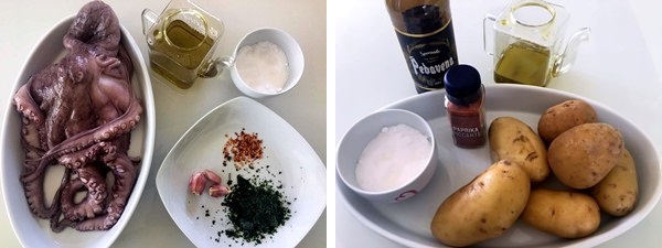 ingredienti Polpo alla piastra con patate piccanti alla birra