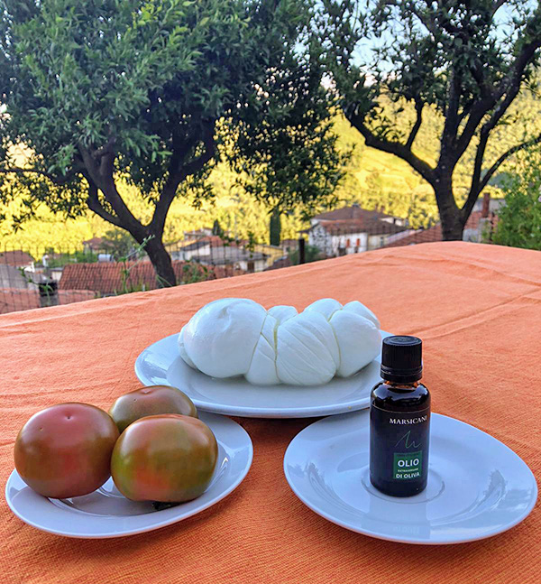 treccia, pomodoro e olio bio