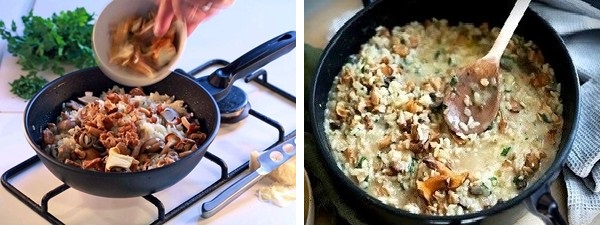 Medaglioni ai frutti di bosco con risotto ai funghi freschi