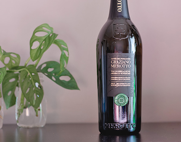 Valdobbiadene Prosecco Superiore Rive di Col San Martino Cuvée del Fondatore Graziano Merotto Brut Millesimato 2019