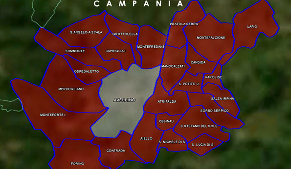 Mappa vino docg Fiano di Avellino