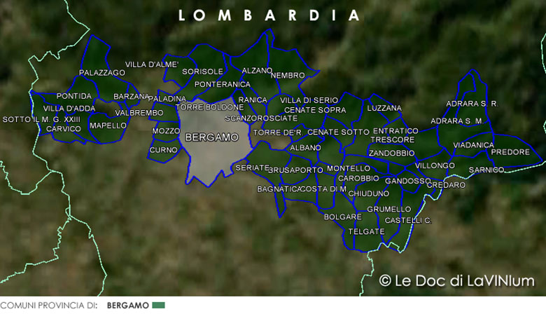 Mappa vino doc Valcalepio