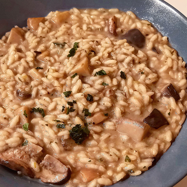 carnaroli mantecato all'onda con funghi porcini delle Valli Novaresi