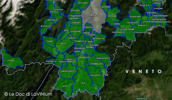 mappa vino doc Trentino