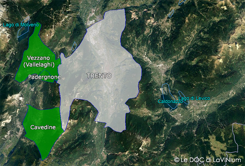 mappa vino Doc Trentino Superiore Vino Santo