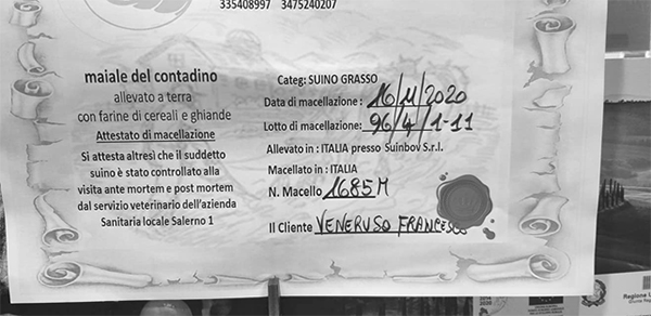 etichetta maiale del contadino