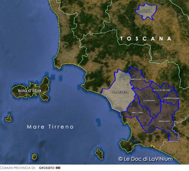 mappa vino doc Morellino di Scansano
