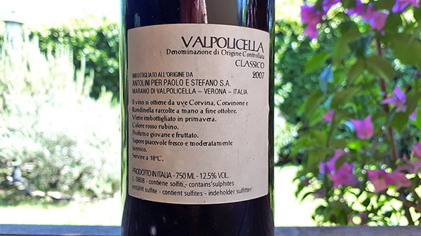 Valpolicella Classico 2007 Antolini