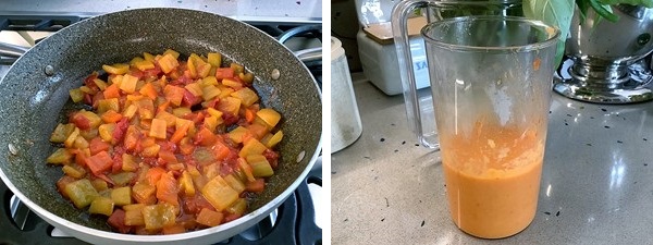 Rana pescatrice alla crema di peperoni