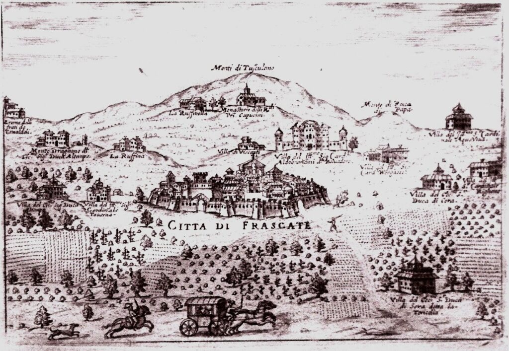 Frascati in un'incisione di Pietro Bertelli - XVII secolo