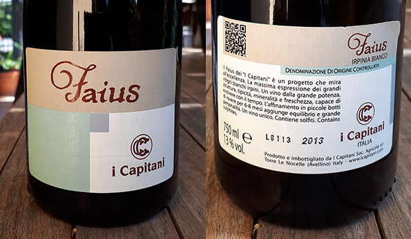 Irpinia Bianco Faius 2013 I Capitani