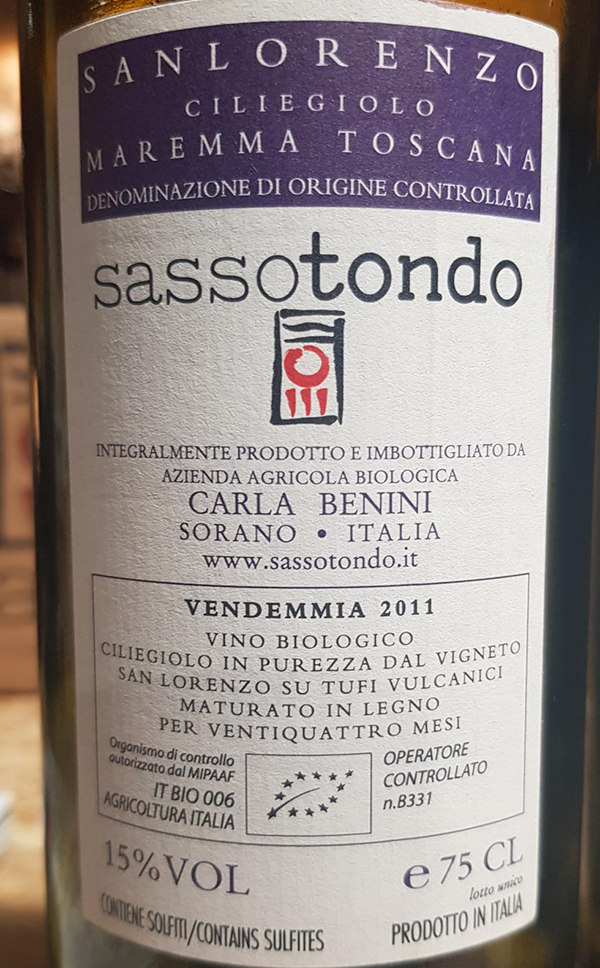 Maremma Toscana Ciliegiolo DOC “San Lorenzo” 2011 Sassotondo