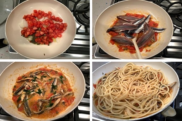 Bucatini con alici fresche