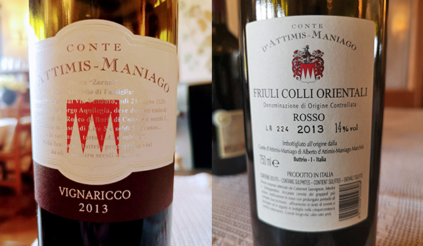Friuli Colli Orientali Vignaricco 2013 Conte D'Attimis Maniago