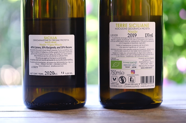 Etichetta posteriore Nsajar 2020 e 2019 Riofavara