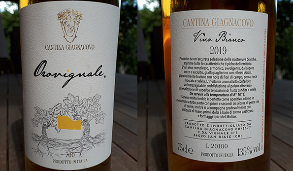 Orovignale 2019 Cantina Giagnacovo