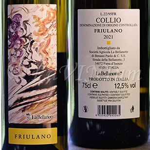 Collio Friulano 2021 La Bellanotte