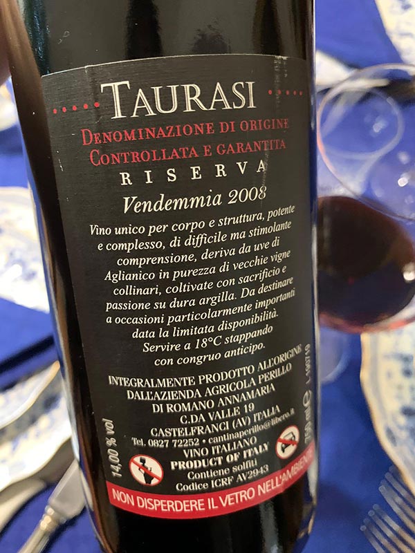 Taurasi 2008 Riserva Perillo