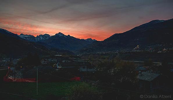 Tramonto su Aymavilles