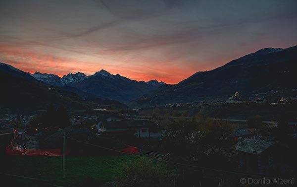 Tramonto su Aymavilles