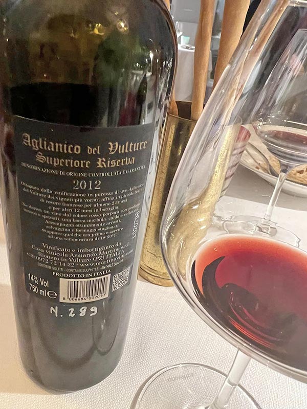 Aglianico del Vulture Riserva 2012 Martino