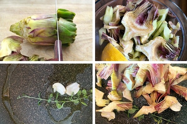 Lasagne, carciofi e polpettine di agnello