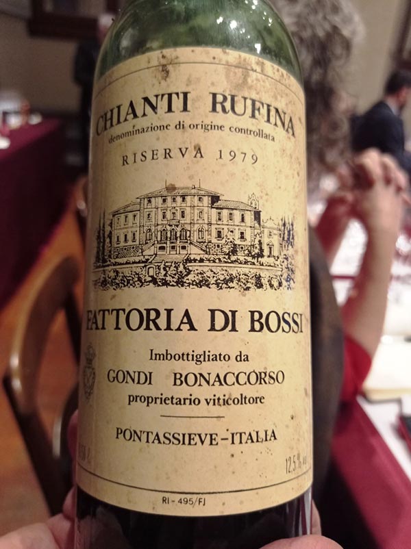 Chianti Rufina Villa Bossi Riserva 1979 Marchesi Gondi