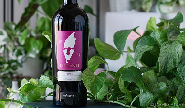 etichetta vino Rosso Tharros I Giganti 2019 Contini