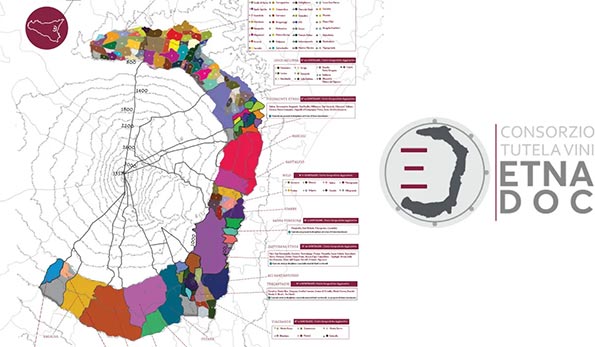 Mappa contrade Etna DOC