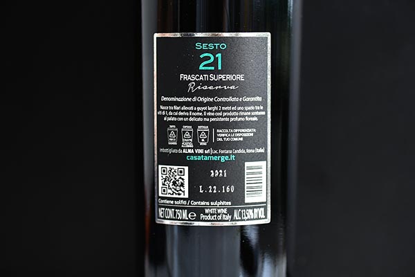 Frascati Superiore Riserva Sesto 21 2021 Casata Mergè